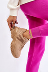 Buty Sportowe Sneakersy Modne Beżowe Frezio