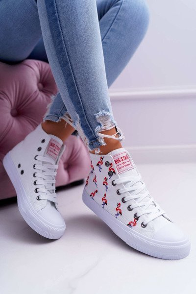 Women's Flamingo High Sneakers Big Star White DD274660