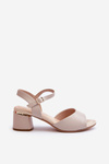 Women's Low Heel Eco Leather Sandals Sergio Leone SK876 Light Grey