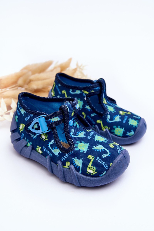 Buty Papcie Befado Dinozaury 110N464 Niebieskie