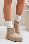 Women's Snow Boots On Platform Made Of Eco Suede Beige Atteria