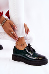 Lacquered Lace-Up Shoes Laura Messi 2441 Green