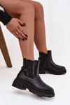 Boots ankle boots with zipper with decorative details insulated black Verisse