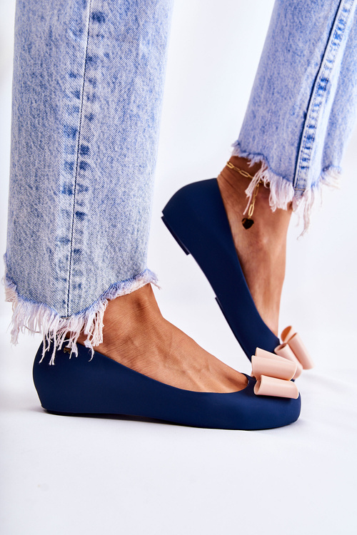 Women's Rubber Ballerinas With A Bow Navy Blue Florret