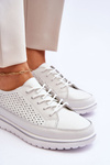 Women's Leather Sports Shoes Sneakers White Elami