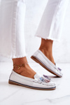 Women's Leather Loafers With Fringes White Laressa