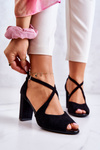 Suede Sandals On A Bar Black Lorita 