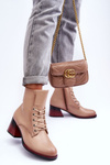 Leather Heeled Boots Beige Luloshe