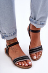 Women's Classic Flat Sandals Black SBarski 6708