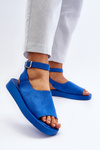 Comfortable Women's Platform Sandals in Blue Rubie