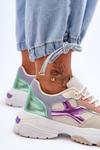 Women's Lace-up Sneakers Beige-green Cortes