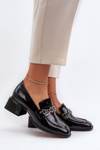 Black Patent Leather Court Shoes with Block Heel S.Barski MR38-960