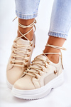 Women's Sport Leather Shoes Beige Salmira