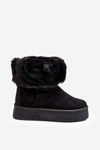 Women's Fur-Trimmed Snow Boots Black Rainsa