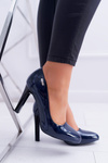 Women's Lacquered Stiletto Blue Sergio Leone Campbell pumps