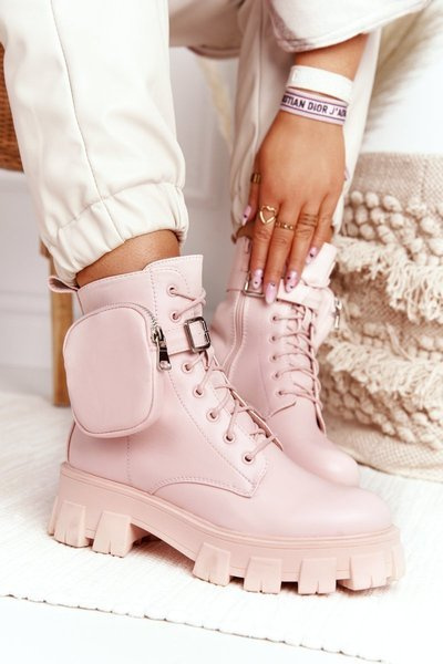 Women's Boots On A Platform With A Purse Pink Saturday