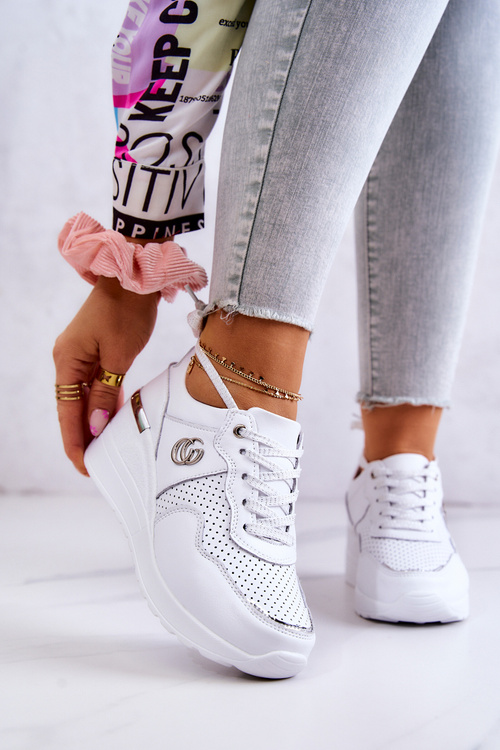 Women's Leather sports shoes Sneakers White Loissa