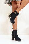 Insulated Women's Ankle Boots Heeled Zip Black Narielis