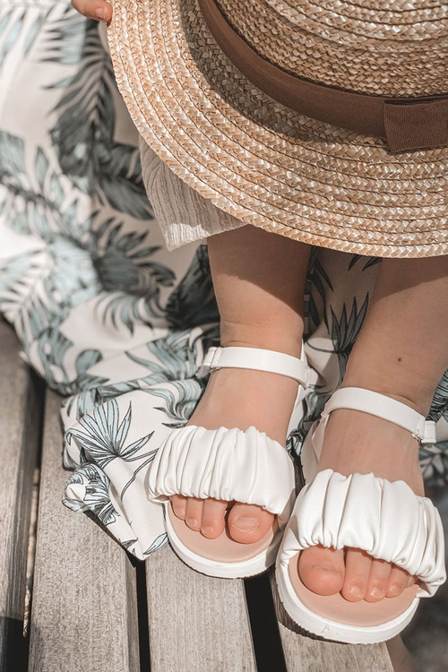 Children's Velcro Sandals White Aimy