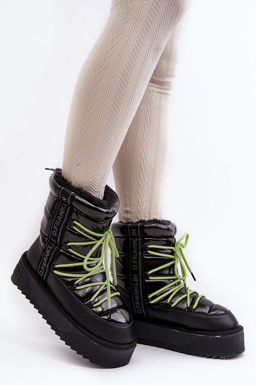 Women's Snow Boots On Thick Sole Vegan DFranklin DFSH371007 Black