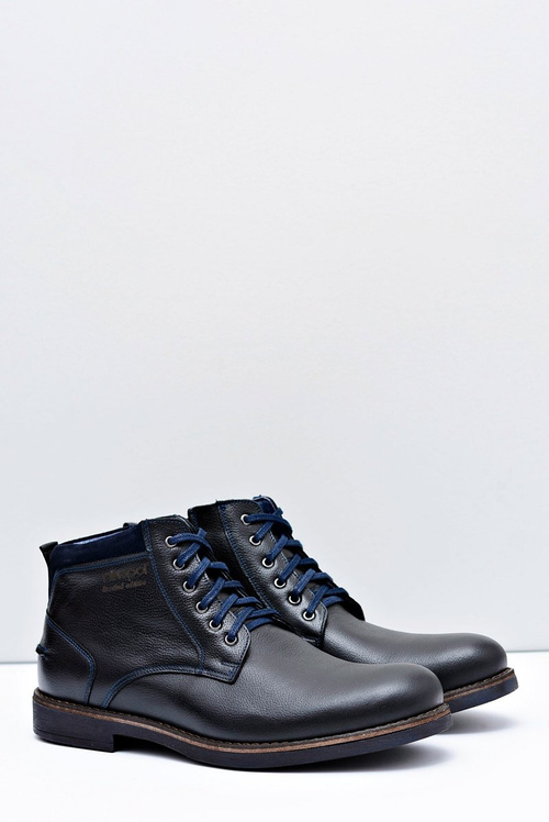 Men's Boots Leather Warm Black Boots Piere