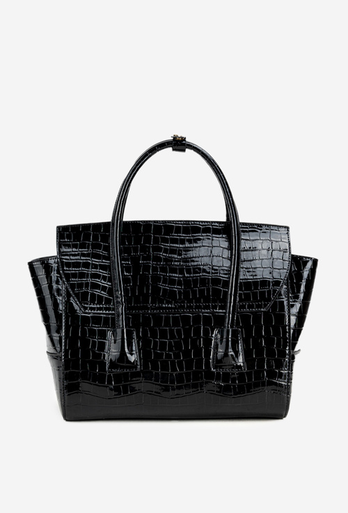 Lacquered handbag case with embossing NOBO BAG5810-M20 Black