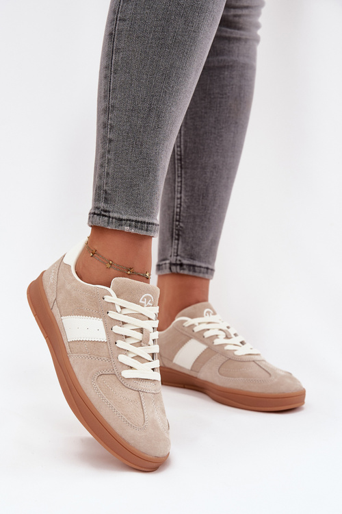 Suede Women's Sneakers Vinceza 14029 Beige