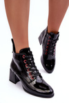 Low-Cut Lace-Up Patent Boots SBarski MR870-66 Black
