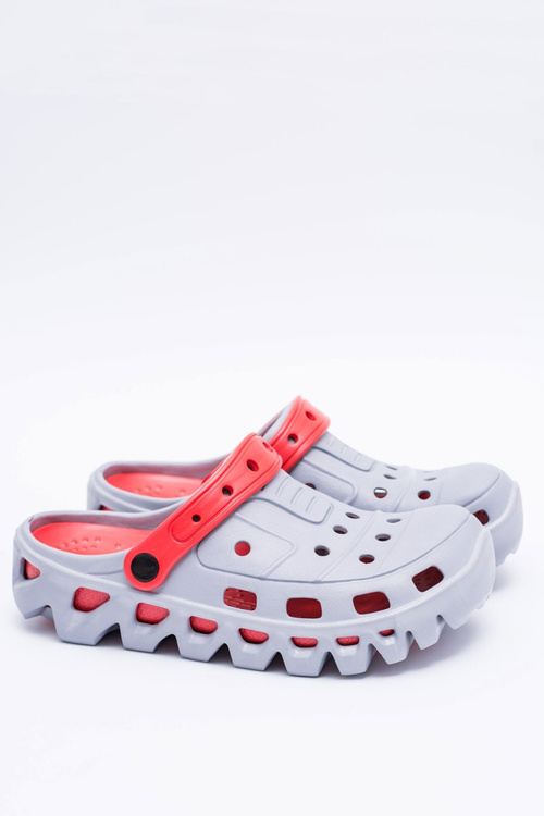 Szare Męskie Ogrodowe Lekkie Klapki Kroksy Eva