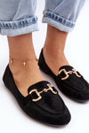Women's Moccasins with Eco-Suede Decoration Black Winalita