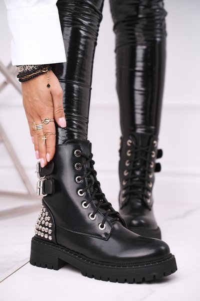 Women's Boots With Rivets Black Feel Your Touch