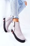 Platform Suede Lace-up Booties Grey Nessa