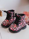 Kids' Lined Boots with Zipper Black-Pink Dolida