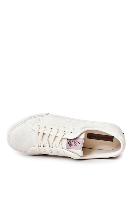 Trampki Męskie Skórzane Białe Cross Jeans JJ1R4023C