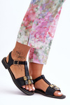 Women's Sandals with Stones S.Barski KV-2775-30 Black