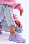 Buty Sportowe Sneakersy Damskie Wsuwane Fioletowe Rosett