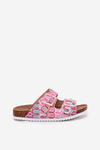 Women's Slippers With Buckles And Glitter Pink S.Barski RB51-006