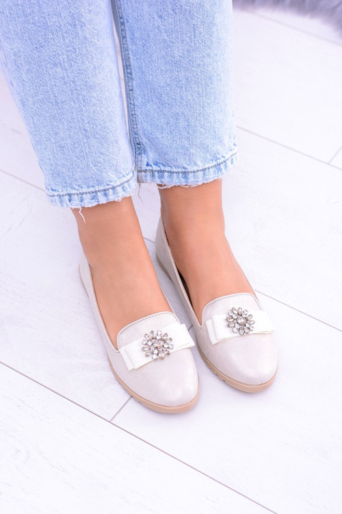 Beige Women's Ballerina Lords Zirconias Rumi