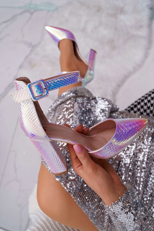 Women's Stiletto pumps Iridescent Silver Magnetic