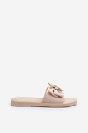 Women's Beige Slippers with Bow Arsicada