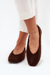 Ladies Ballet Flats With Sheepskin Chocolate Zimira