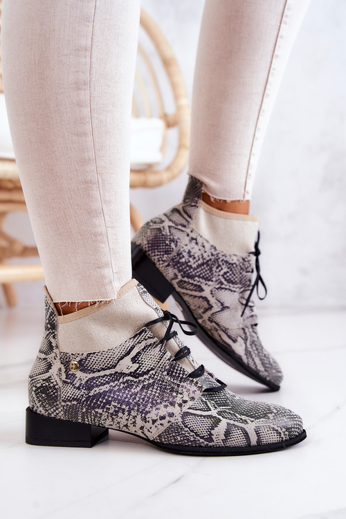 Women's Boots Suede Snake Maciejka 04744-03 Beige