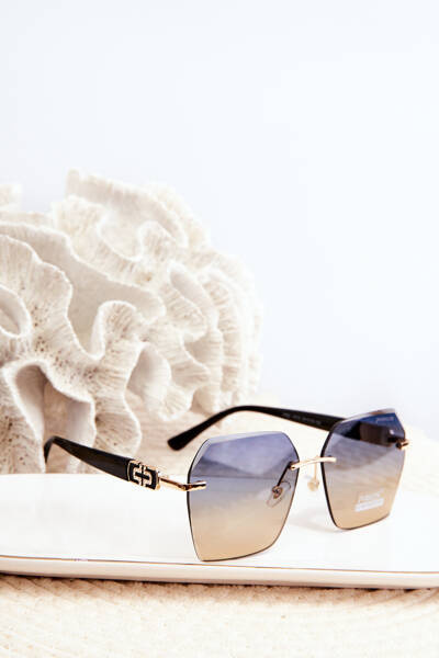 Okulary Przeciwsłoneczne Z Filtrem UV Damskie UV400 Czarno-Złote