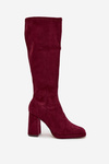 Women's Boots with Stitching on Block Heel Bordeaux Brivana