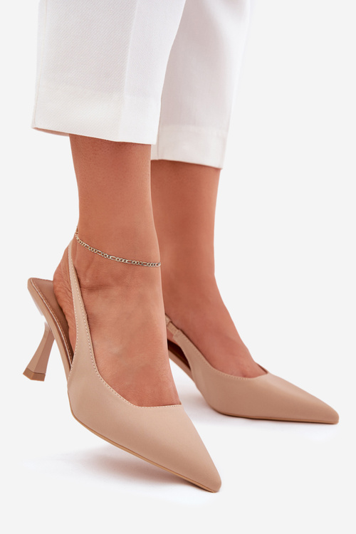Beige Stiletto Heels Women's Sandals Lunira