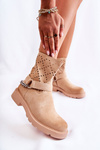 Openwork Booties With A Zipper With A Chain Beige Chantelle 
