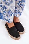 Espadryle Damskie Z Plecionką Czarne Vinceza 13624