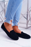 Sergio Leone Women's Suede Black Winted Moccasins