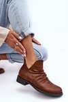 Low Leather Boots Beige Alcanassa
