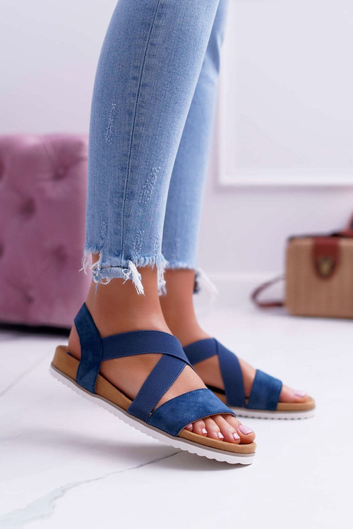 Navy Blue Women's Sandals with Erasers Itako